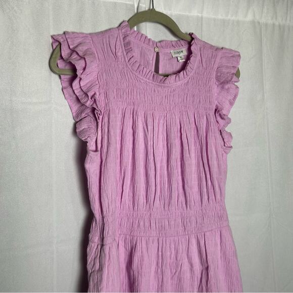 J.Crew Factory Light Purple Gauze Ruffle Flutter Sleeve Knee Length Dress Medium - Picture 3 of 7